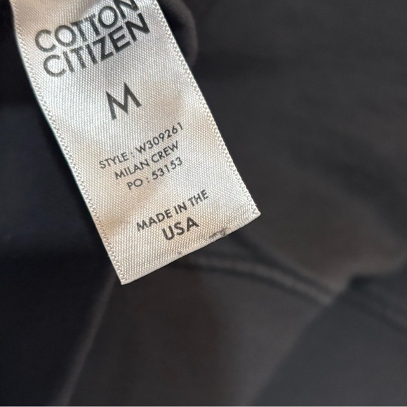 Cotton Citizen Milan Crew Sweatshirt Black - Picture 5 of 5